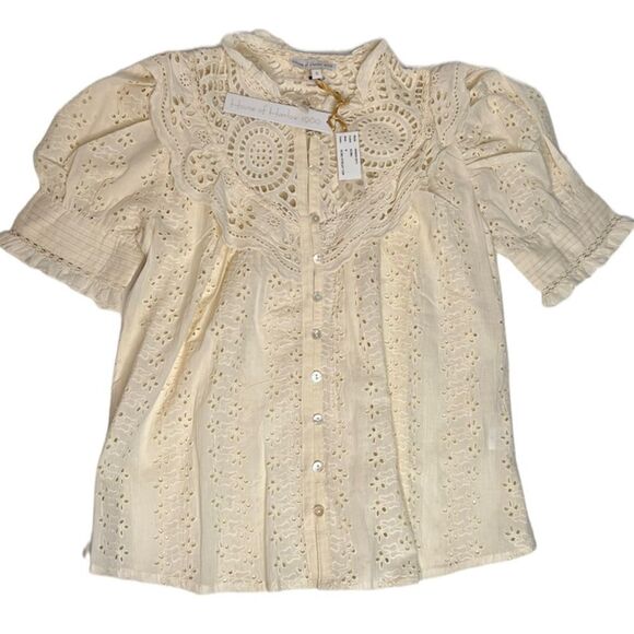 -House of Harlow 1960 Ecru Eyelet Top NWT - Picture 2 of 7